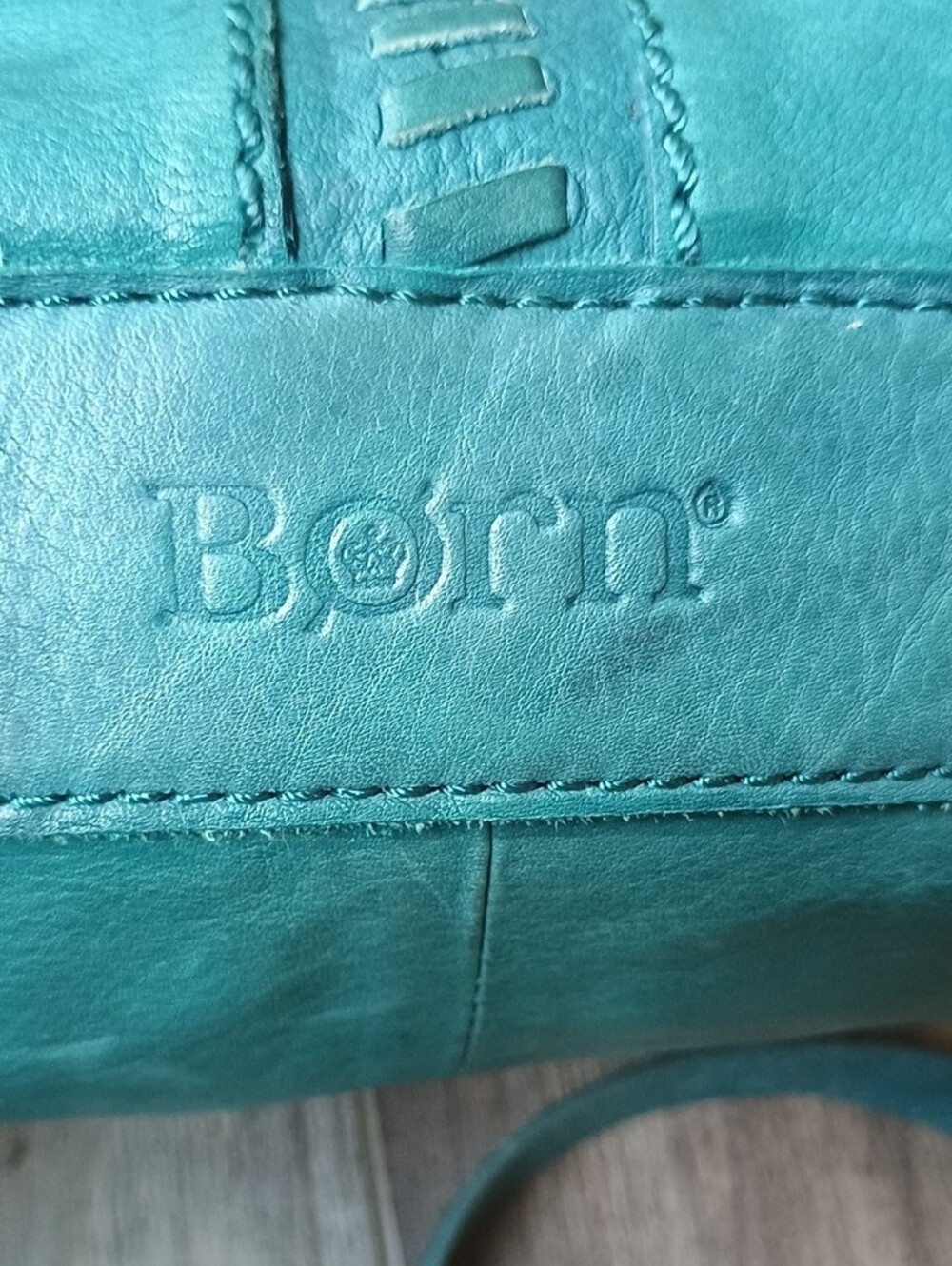 Born Teal Crossbody Leather Bag with Dual Zips - Picture 2 of 14